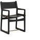 Enver Carraway Black Leather Dining Armchair